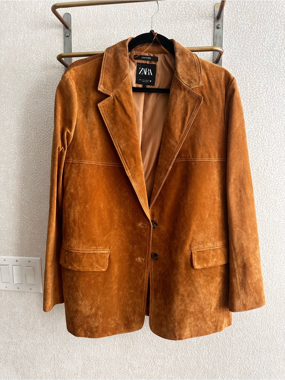 ZARA Brown Suede Blazer Jacket - Picture 3 of 5